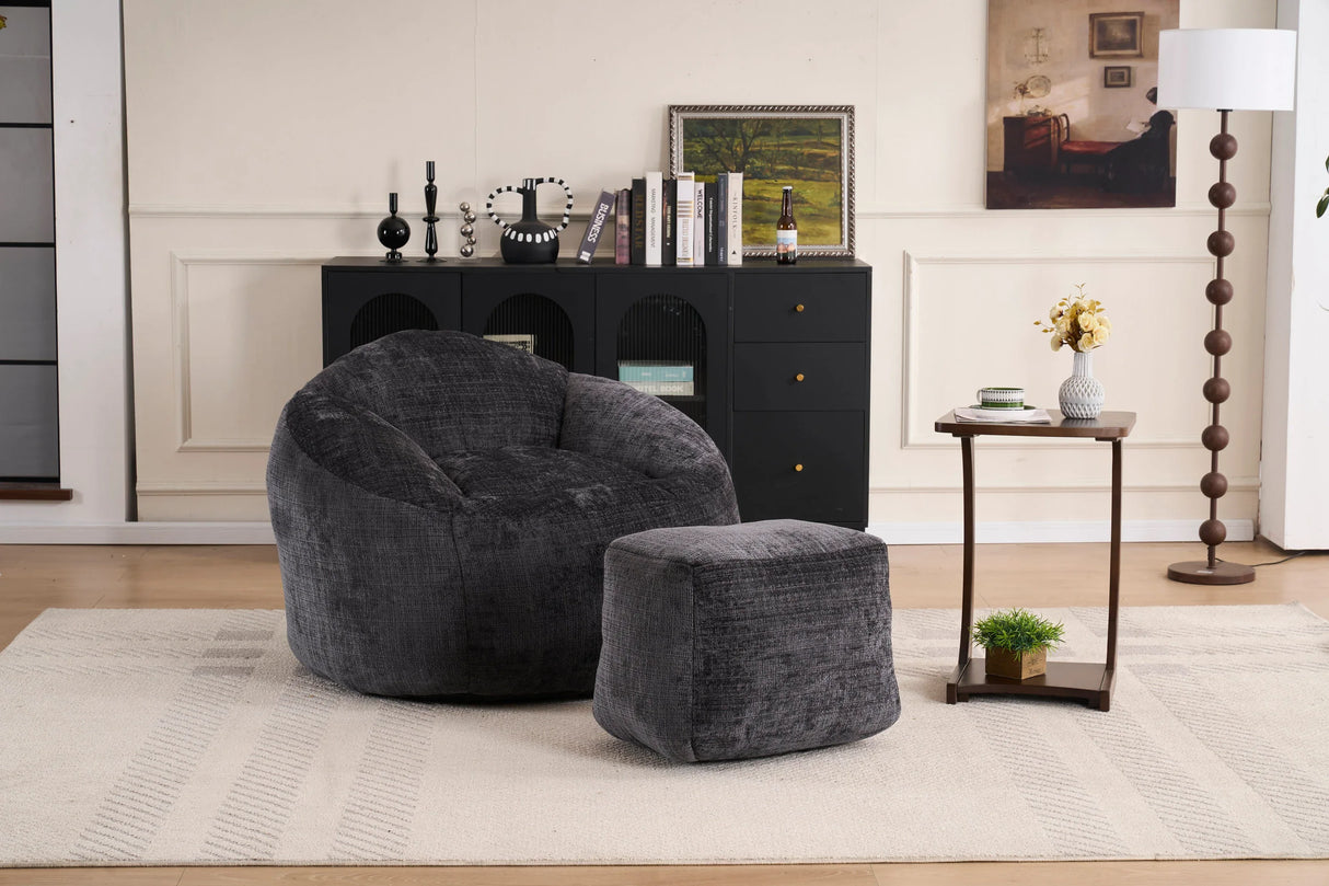 Extra Soft Chenille Memory Foam Bean Bag Chair - Omega Lifestyles