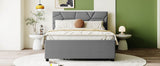 Full Upholstered Platform Bed With Twin Trundle - Omega Lifestyles