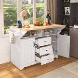 Folding Kitchen Island Cart With Power Outlet and Storage - Omega Lifestyles
