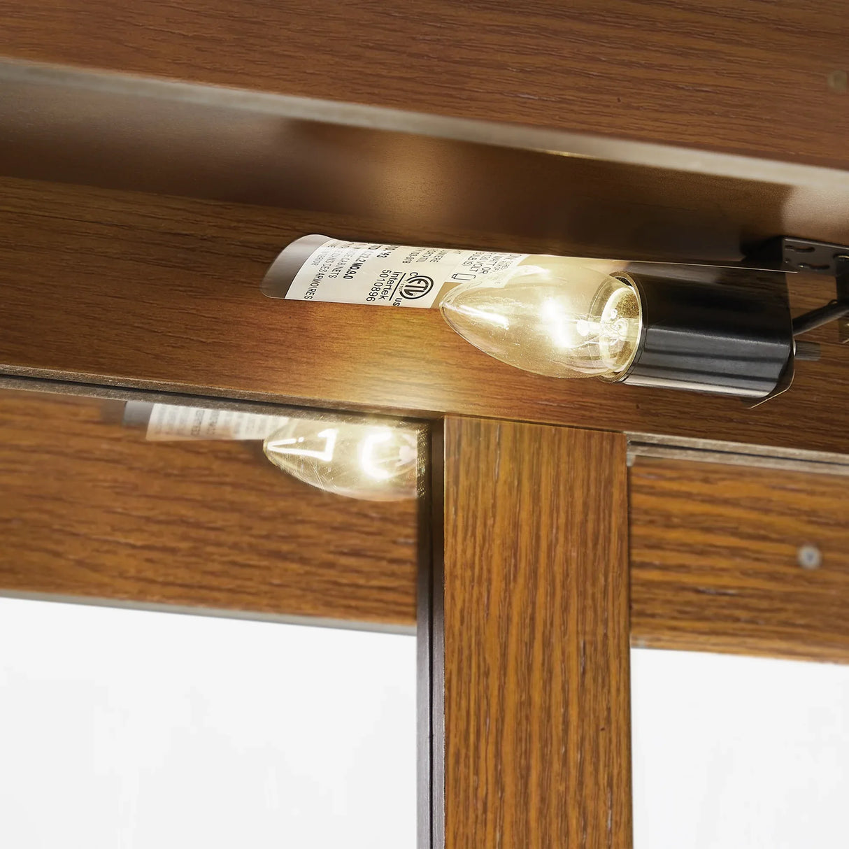 Lighted Oak Curio Cabinet With Adjustable Tempered Glass Shelves - Omega Lifestyles