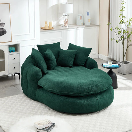 Oversized Chenille Memory Foam Bean Bag Sofa With Pillows - Omega Lifestyles