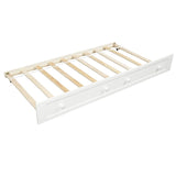Twin White Solid Wood Cottage Style Daybed With Trundle - Omega Lifestyles