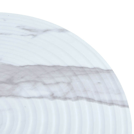 White Marble Pattern Round MDF Metal Coffee Table - Sleep Galleria