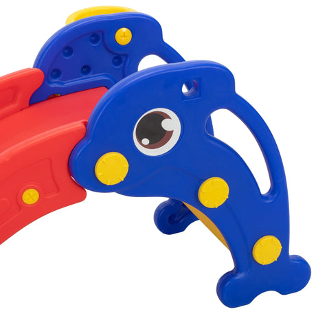 Toddler Dolphin Play Slide With Basketball Hoop and Ladder - Omega Lifestyles