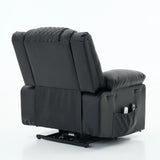 Medium-Firm Remote-Controlled Heating Massage Recliner PU Leather - Omega Lifestyles