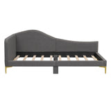 Twin Upholstered Linen Wood Frame Daybed With Armrest - Omega Lifestyles