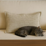 Textured Woven Beige Polyester Decorative Throw Pillow - Omega Lifestyles