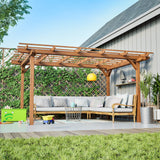 Outdoor Wood Pergola 12x10-Foot Weather-Resistant Grape Trellis