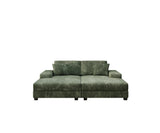 Convertible Corduroy Fabric Oversized Double Lounge Sofa Chair - Omega Lifestyles