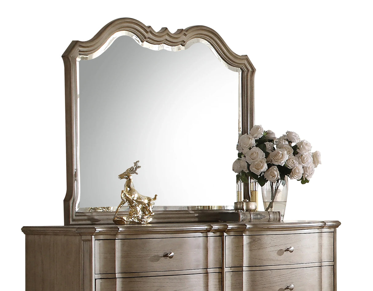 Antique Taupe Beveled Edge Decorative Wall Mirror - Omega Lifestyles
