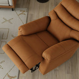 Swivel Glider Recliner With Manual Footrest Brown Leather - Omega Lifestyles