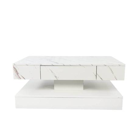 Modern LED Coffee Table With Storage Drawer and Lights - Sleep Galleria