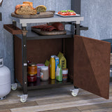 Outdoor Grill Cart Stainless Steel Top With Storage - Omega Lifestyles