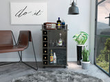 Modern Brown Particle Board Bar Cart With Wine Rack - Omega Lifestyles