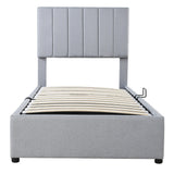 Twin Upholstered Platform Bed With Hydraulic Storage - Omega Lifestyles