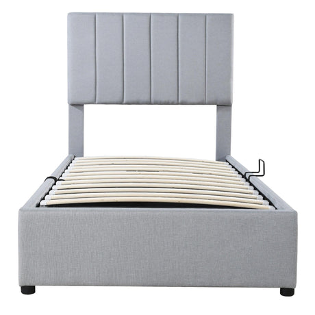 Twin Upholstered Platform Bed With Hydraulic Storage - Omega Lifestyles
