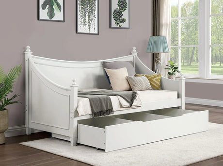 Transitional Solid Wood White Twin Daybed Frame Mattress Ready - Omega Lifestyles