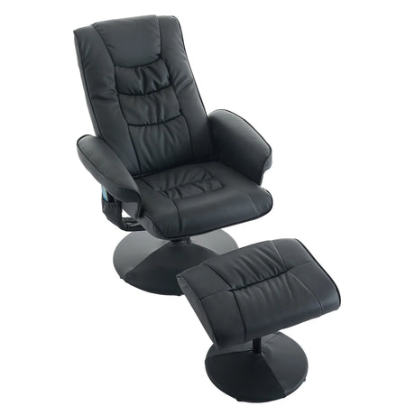 PU Leather Recliner Chair With Ottoman Heated Massage - Omega Lifestyles