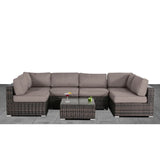 7-Piece Modern Weather-Resistant Wicker Outdoor Conversation Set - Omega Lifestyles