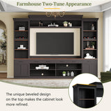 Farmhouse Mid-Century Walnut MDF TV Stand - Sleep Galleria