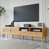 Boho Farmhouse Solid Wood TV Stand Cabinet - Sleep Galleria
