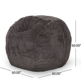 Modern Faux Fur Foam Filled 5-Foot Cozy Bean Bag - Omega Lifestyles