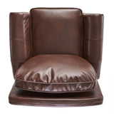 Contemporary Brown PU Pushback Recliner With Rubberwood Legs - Omega Lifestyles