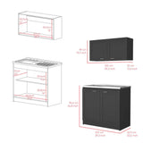 Black Particle Board Garage Cabinet Set - Omega Lifestyles