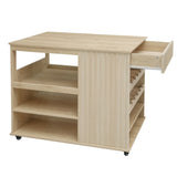 Rolling Kitchen Island Cart With Wine Rack Drawer - Omega Lifestyles