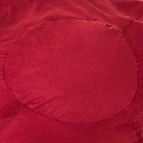 Large Red Microsuede High-Density Shredded Foam Bean Bag Chair - Omega Lifestyles