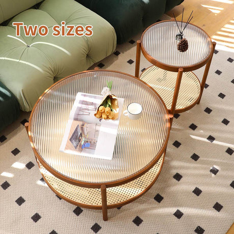 Modern Farmhouse Solid Wood Round Coffee Table - Sleep Galleria
