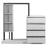Wardrobe With Four Drawers Three Shelves MDF Metal - Omega Lifestyles