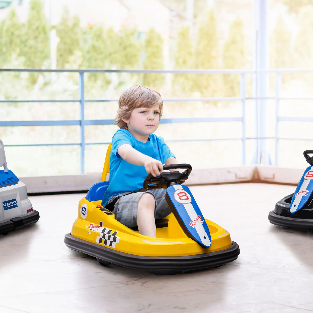 Toddler 6V Electric Ride-On Bumper Car With LED Lights - Omega Lifestyles