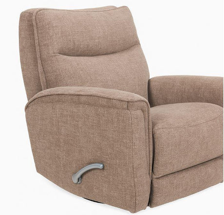 Manual Swivel Chenille Fabric Recliner With Chrome Lever - Omega Lifestyles