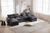 Modern U-Shaped 6-Seat Upholstered Sleeper Sofa - Omega Lifestyles