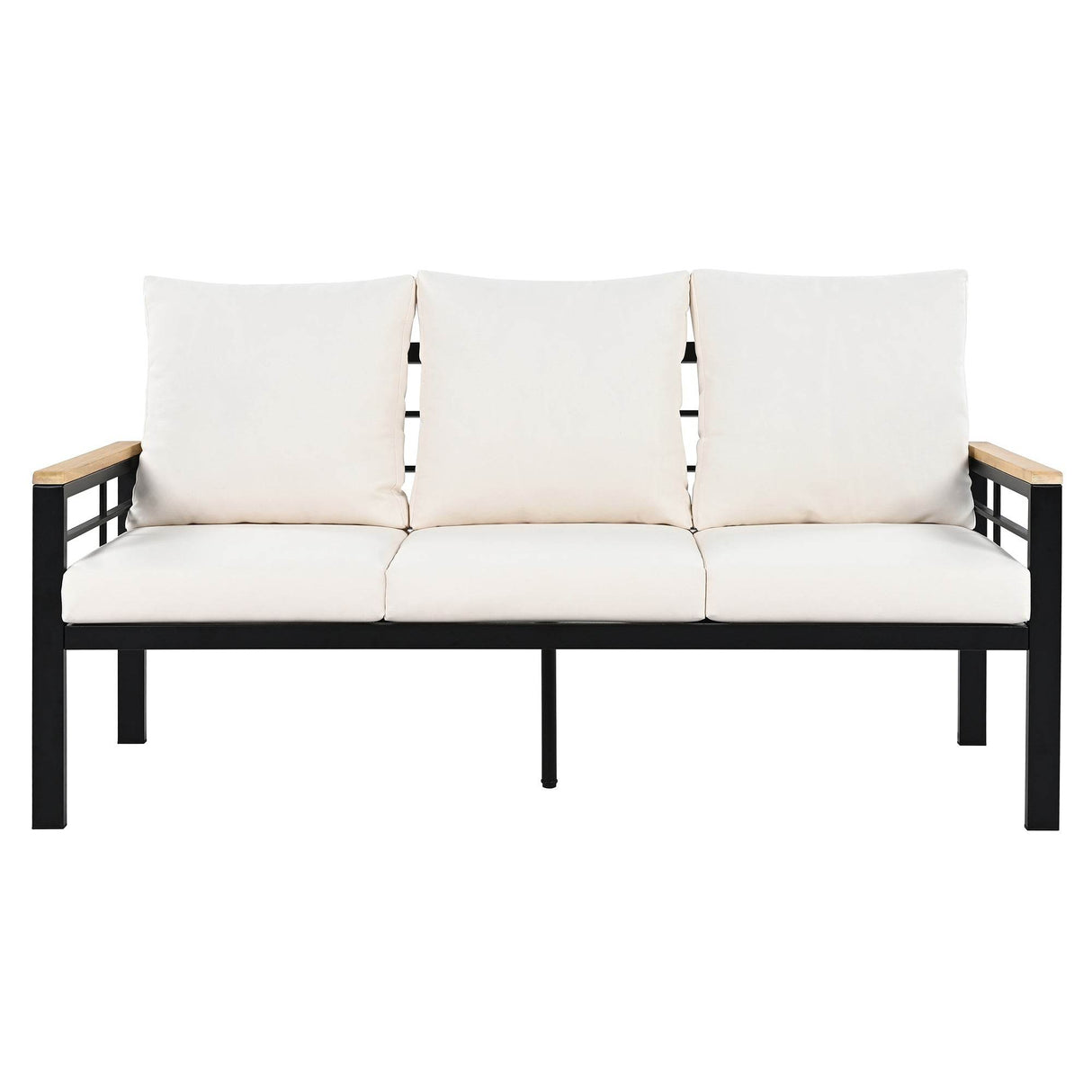 5-Piece Acacia Wood Iron Frame Patio Furniture Set - Omega Lifestyles