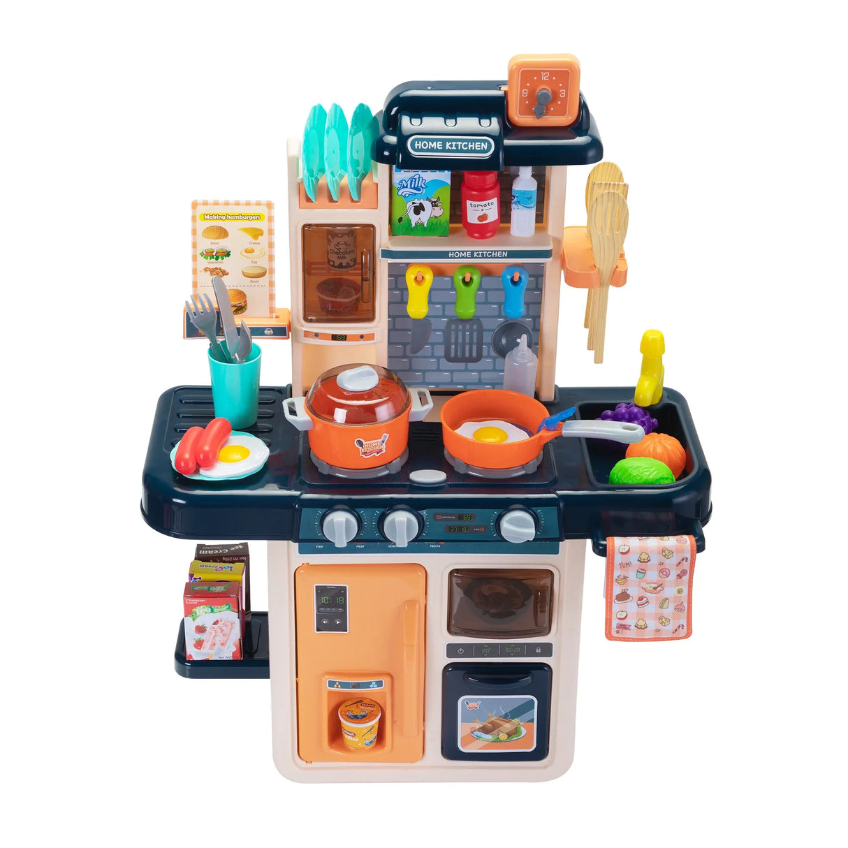 Kids Kitchen Playset With Real Sounds Light Accessories - Omega Lifestyles