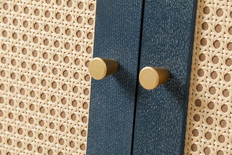 Rattan Wooden Storage Sideboard Cabinet with Shelves - Omega Lifestyles