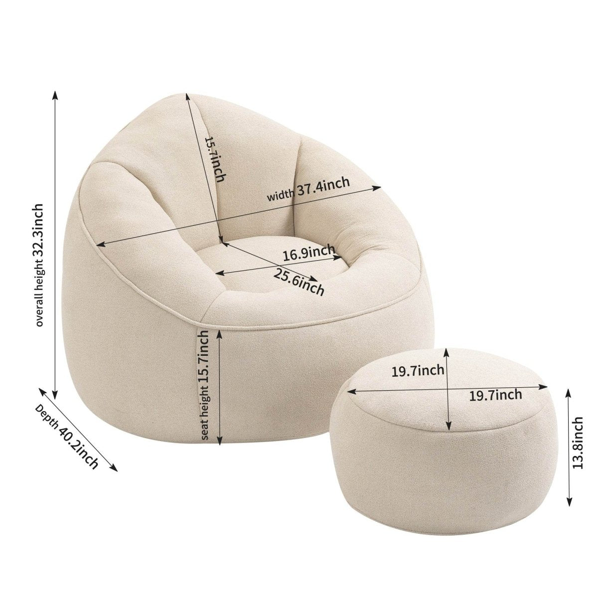 Microfiber Foam Filled Bedding Bean Bag Chair - Sleep Galleria