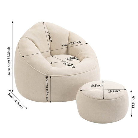 Microfiber Foam Filled Bedding Bean Bag Chair - Sleep Galleria