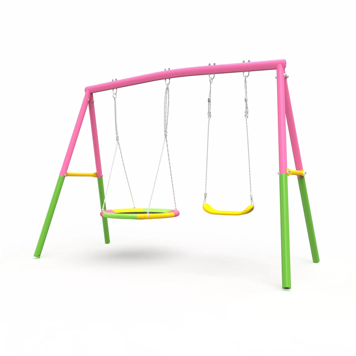 Heavy-Duty Steel A-Frame Outdoor Backyard Swing Set - Omega Lifestyles