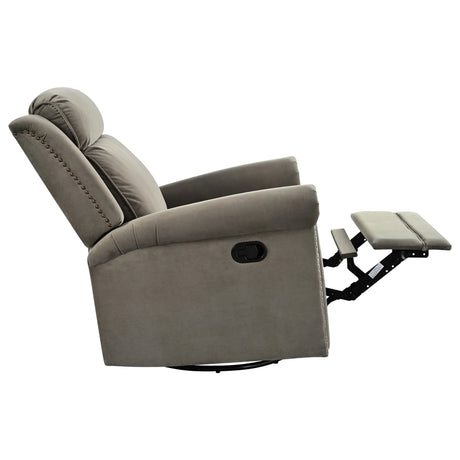 Light Brown Velvet 360° Swivel Adjustable Backrest Recliner - Omega Lifestyles