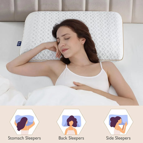 Medium Firm Gel-Infused Memory Foam Standard Pillow - Omega Lifestyles