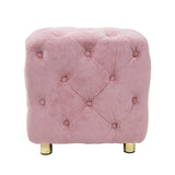 Pink Velvet Dice-Shaped Storage Ottoman With Foam Seat - Omega Lifestyles