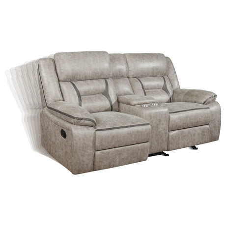 Taupe Upholstered 3-Piece Manual Reclining Living Room Set - Omega Lifestyles