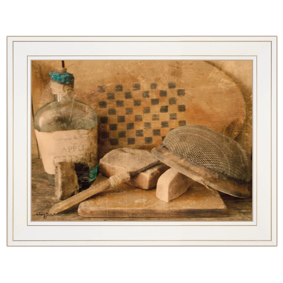 Ready to Hang Multicolor Vintage Apple Cider Framed Print - Omega Lifestyles