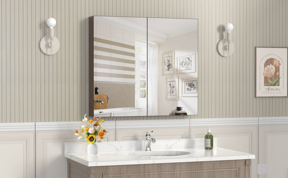 Wall Mounted Aluminum Bathroom Medicine Cabinet With Mirror