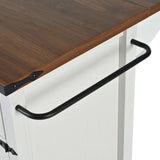 Farmhouse Style Rolling Kitchen Island With Power Outlet - Omega Lifestyles