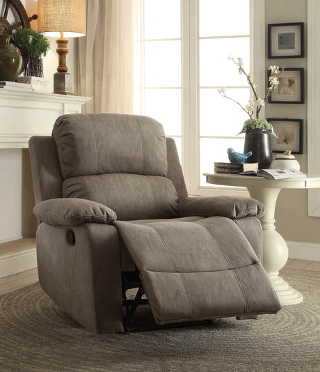 Grey Microfiber Memory Foam Manual Recliner Chair - Omega Lifestyles