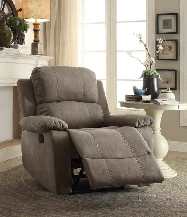 Grey Microfiber Memory Foam Manual Recliner Chair - Omega Lifestyles